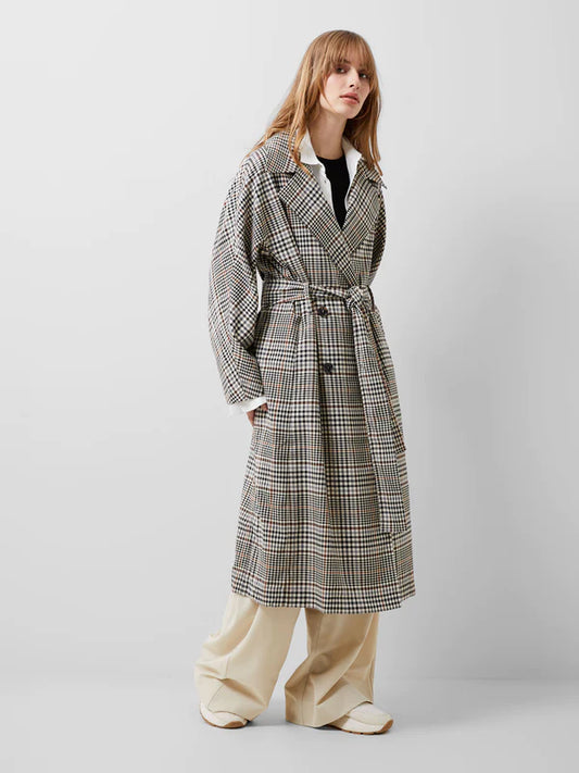 French Connection Dandy Check Trench Coat
