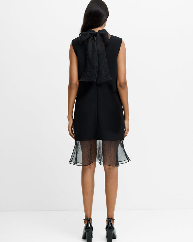 Azra Black Organza Bow Back Dress