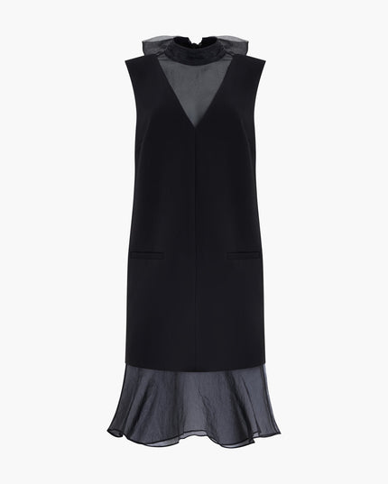 Azra Black Organza Bow Back Dress