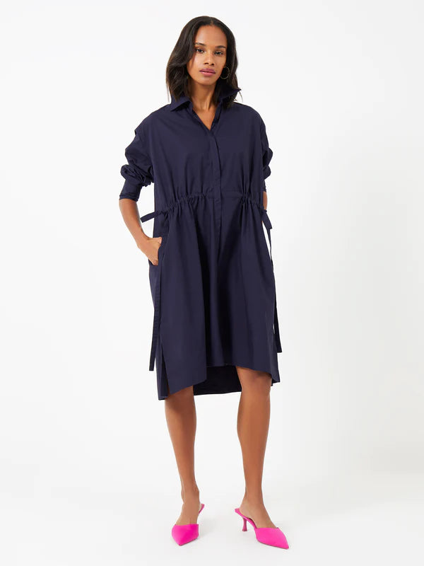 Rhodes Poplin Shirt Dress - Marine