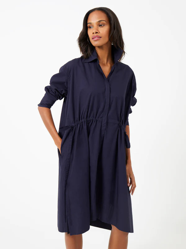 Rhodes Poplin Shirt Dress - Marine