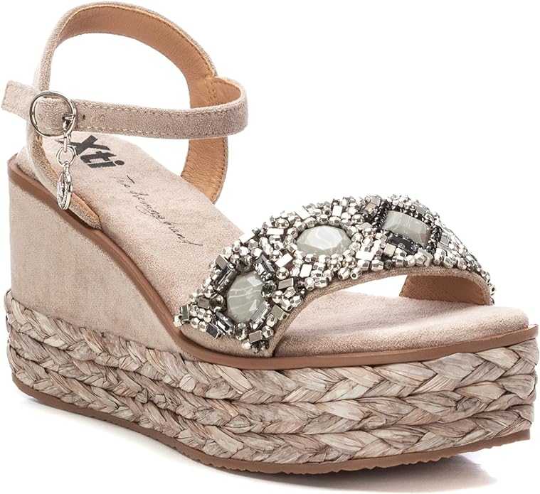 XTI Ladies Wedge Sandals - 142677 Beige