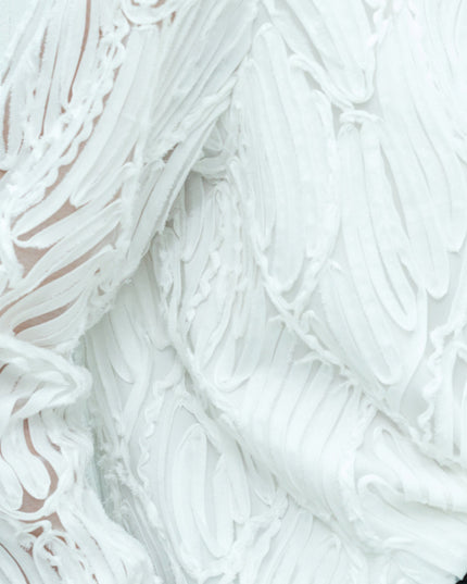 Margot White 3D Textured Long Sleeve Shirt