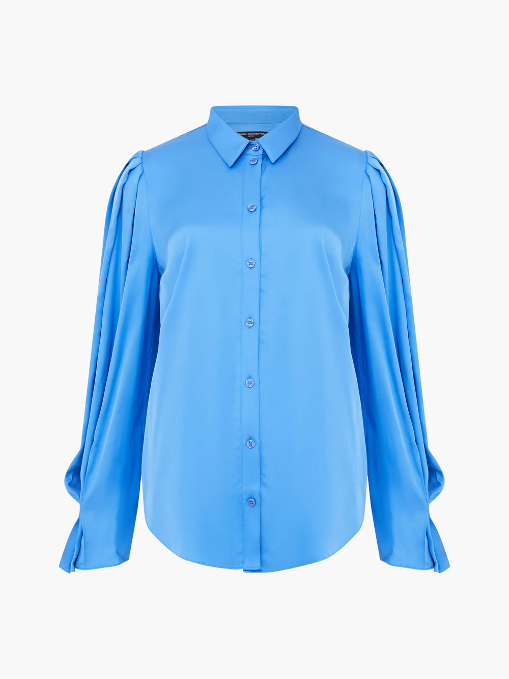 Ennis Eco Satin Sleeve Detail Shirt - Ultramarine