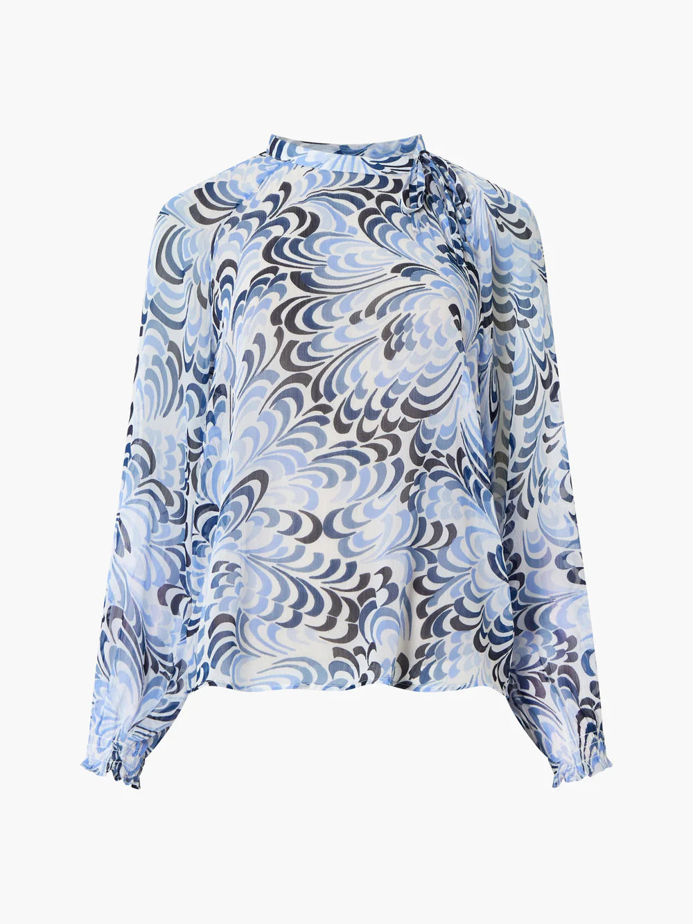 Diandra Hallie Crinkle Blouse - Summer White/Blue