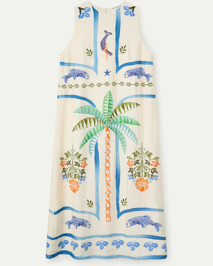 Palm & Mermaid Long Shift Dress