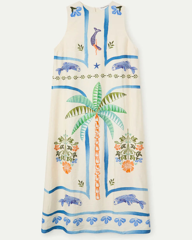 Palm & Mermaid Long Shift Dress