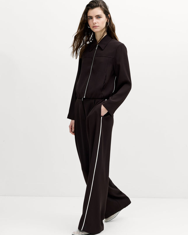 Vinnie Tailored Brown Zip Through Blouson Jacket
