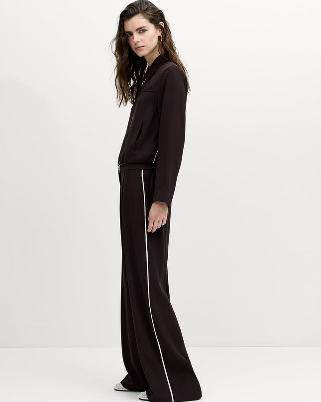 Vinnie Tailored Brown Zip Through Blouson Jacket