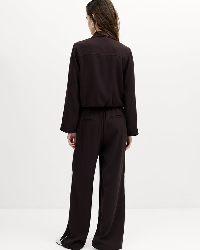 Vinnie Tailored Brown Zip Through Blouson Jacket
