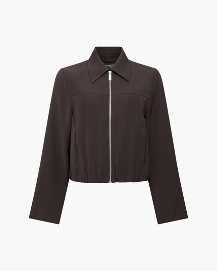 Vinnie Tailored Brown Zip Through Blouson Jacket