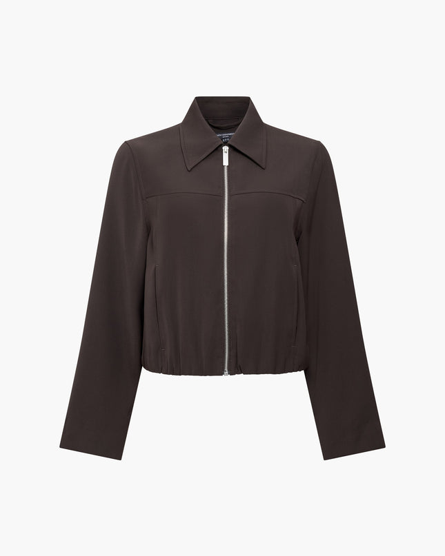 Vinnie Tailored Brown Zip Through Blouson Jacket