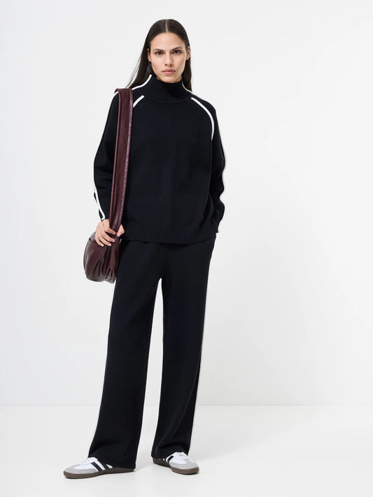 Jordan High Neck Long Sleeve Jumper - Black Porcelain