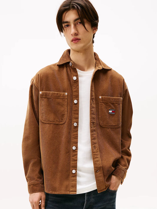 Logo Relaxed Fit Corduroy Shirt - Pecan Nut