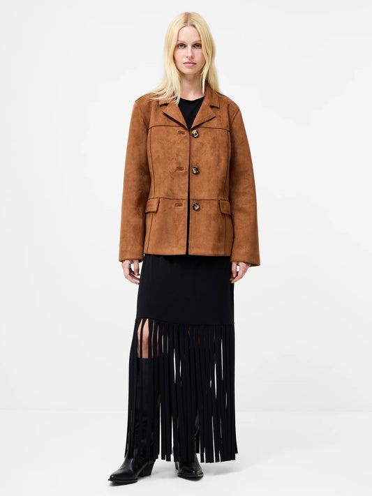 Laney Faux Suede Jacket - Tan