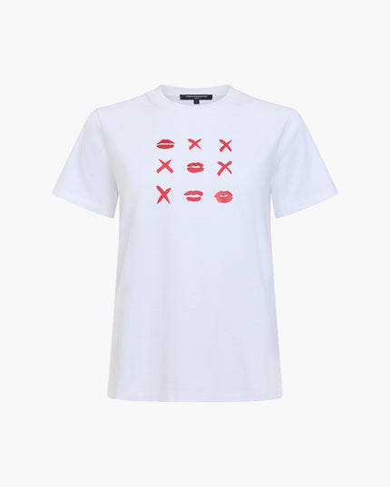 White Peached Cotton Noughts and Kisses Graphic T-Shirt