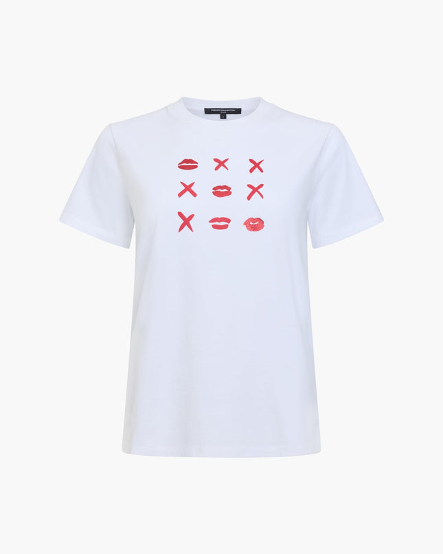 White Peached Cotton Noughts and Kisses Graphic T-Shirt