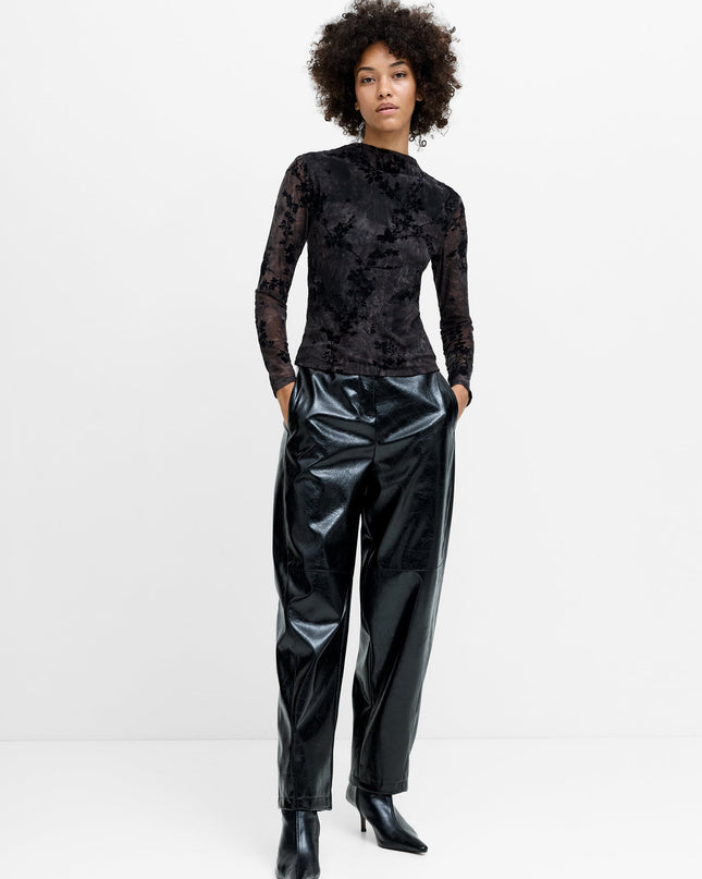 Kenny Floral Velvet Devore Mesh Top