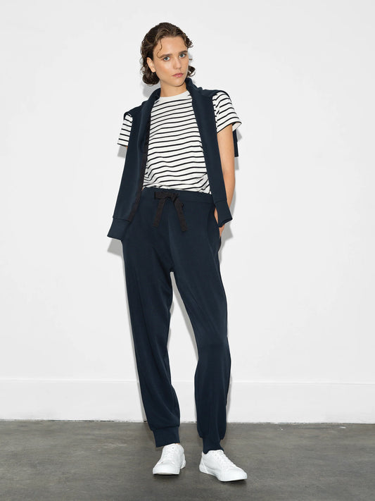 Wren Side Trim Tie Waist Trousers - Navy/Black