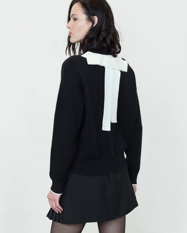 Davan Monochrome Bow Back Knit Jumper