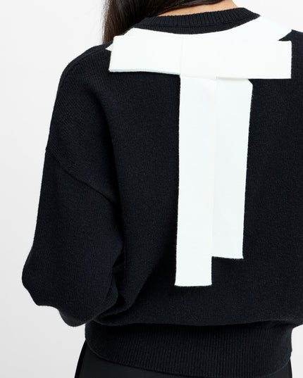 Davan Monochrome Bow Back Knit Jumper