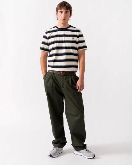 Fred Perry Striped Tshirt - Navy/Cream