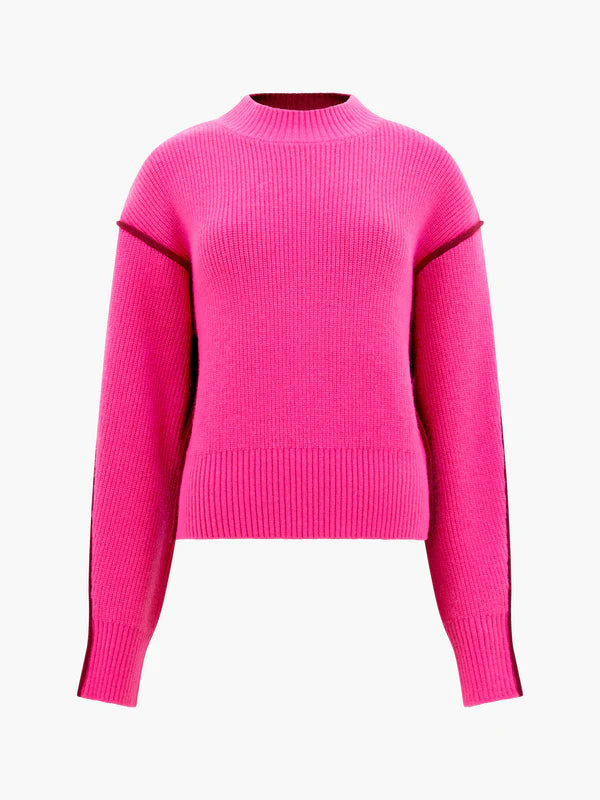 Lorena High Neck Jumper - Luminous Pink/Baked