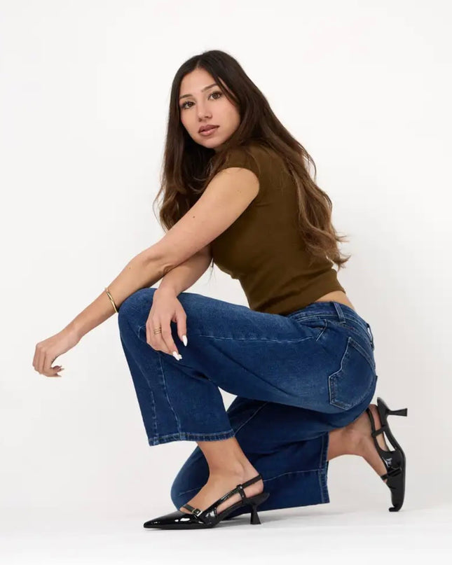 Livia Barrel Jean - Blue Denim