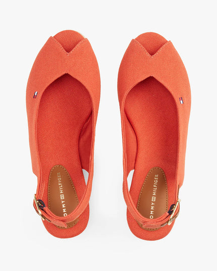 Canvas Slingback Wedge Espadrille Sandals - Rustic Clay