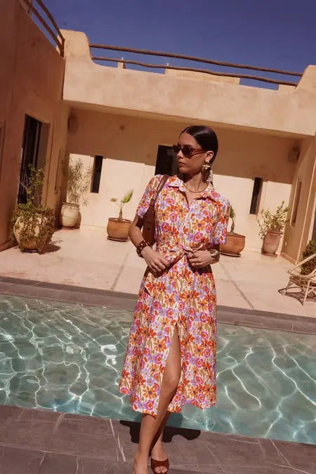 Mollie Riviera Print Shirt Dress