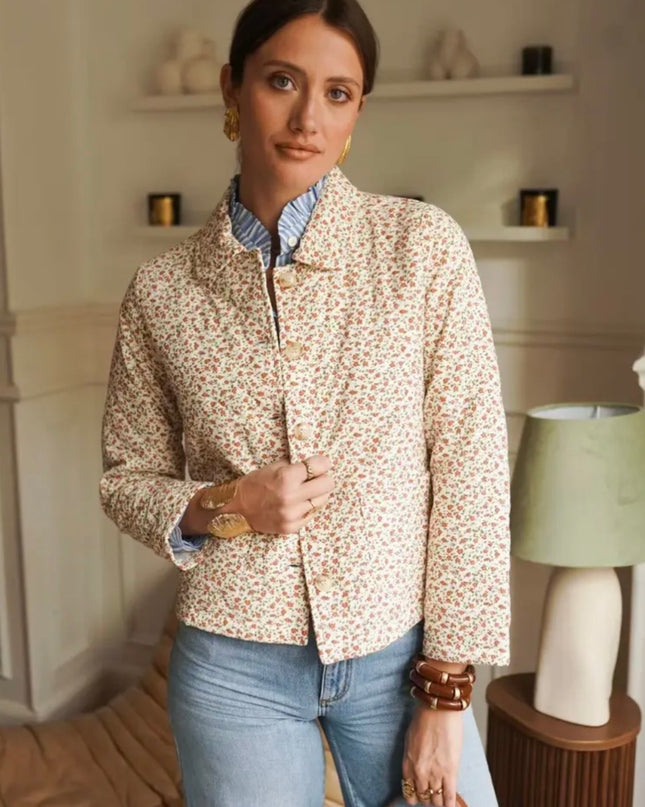 Pippa Floral Quilted Jacket - Pink