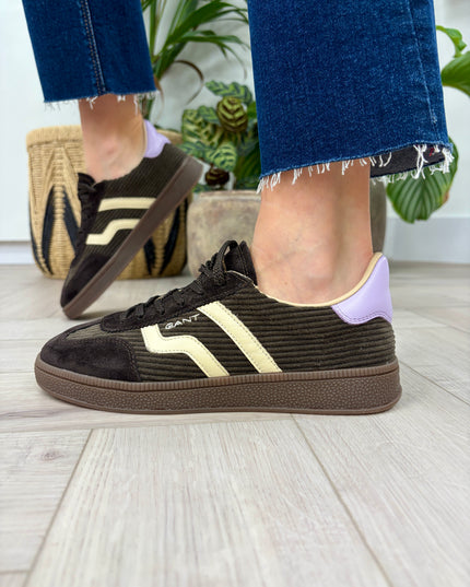 Cuzima Cord & Suede Sneaker - Espresso/Lavender