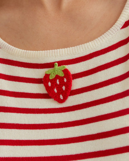 Strawberry Crochet Top - Red