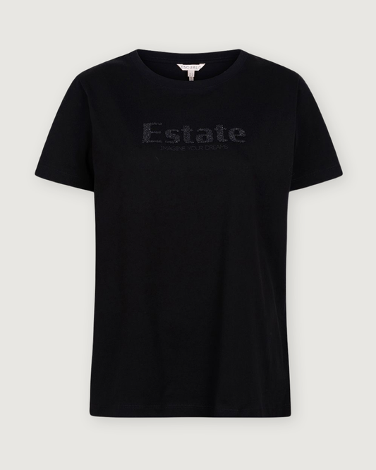 EsQualo 'Estate' Caviar T-Shirt - Black