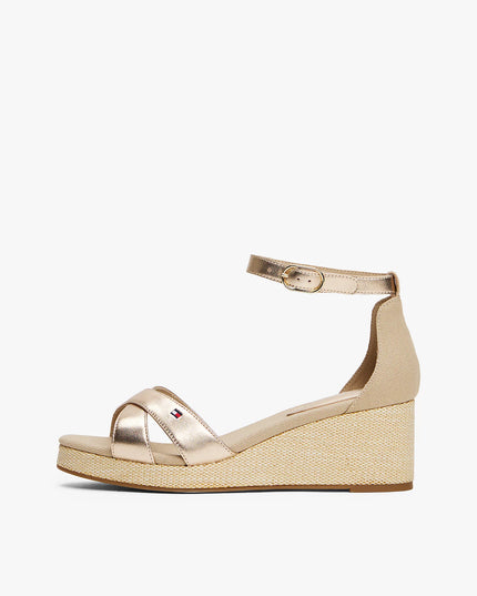 Metallic Wedge Espadrille Sandals - Gold