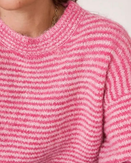 Angelina Fine Breton Sweater - Pink