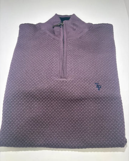 Tom Penn Mayo 1/4 Zip Knit - Rose