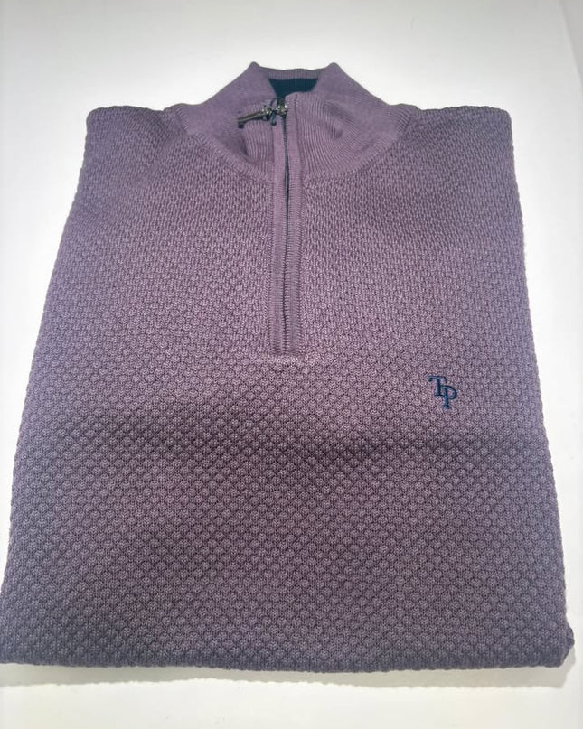 Tom Penn Mayo 1/4 Zip Knit - Rose