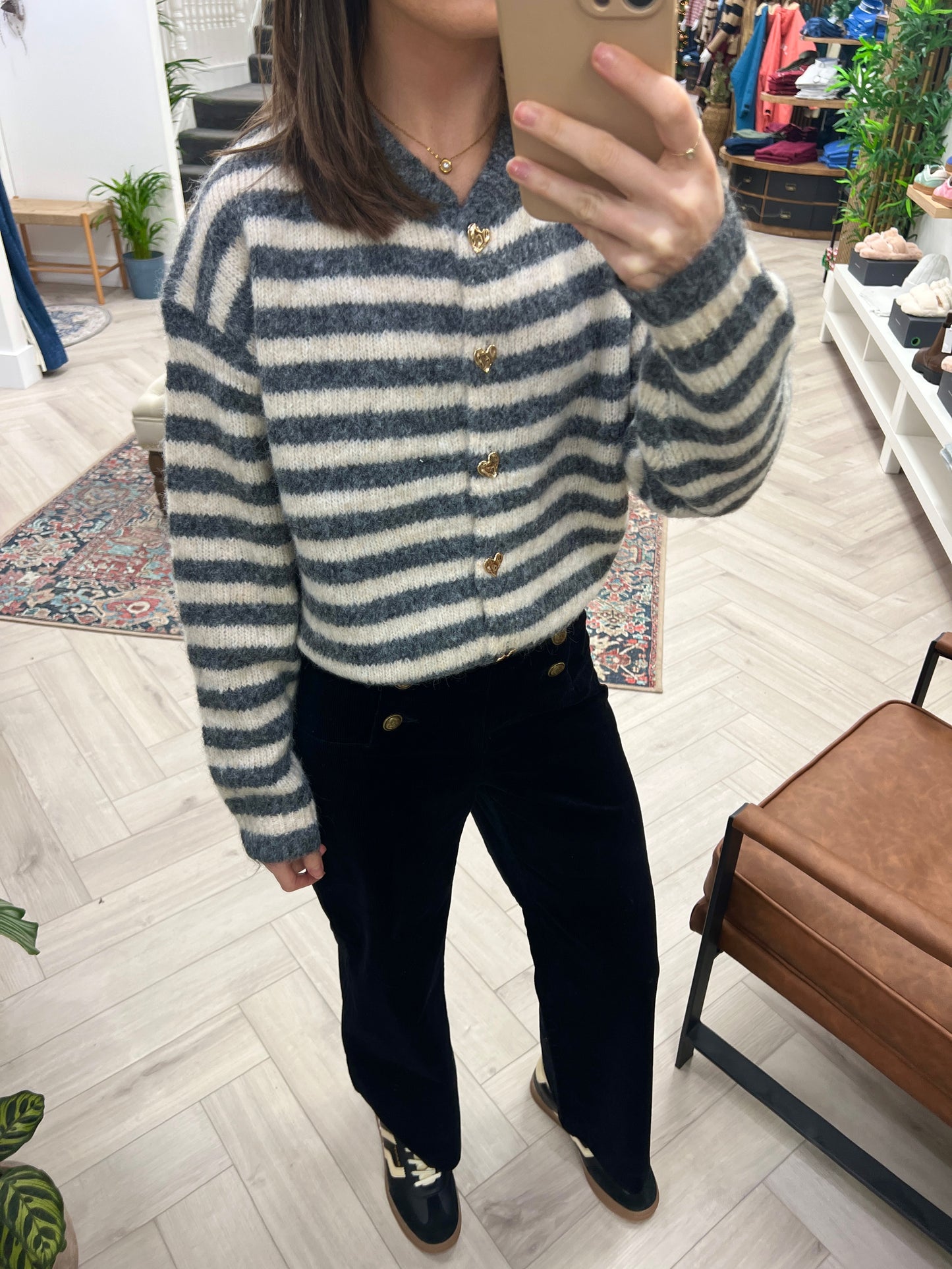 Isabel Wool Blend Cardigan - Grey