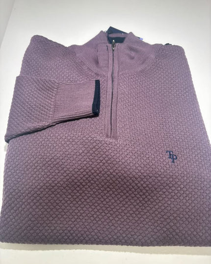 Tom Penn Mayo 1/4 Zip Knit - Rose