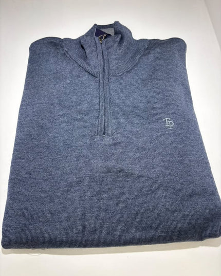 Tom Penn 1/4 Zip Knit - Indigo