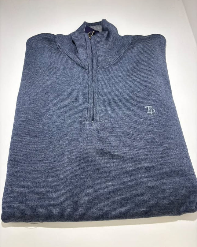 Tom Penn 1/4 Zip Knit - Indigo