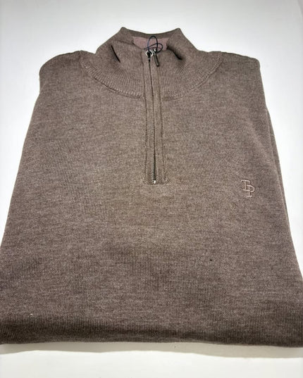 Tom Penn 1/4 Zip Knit - Brown