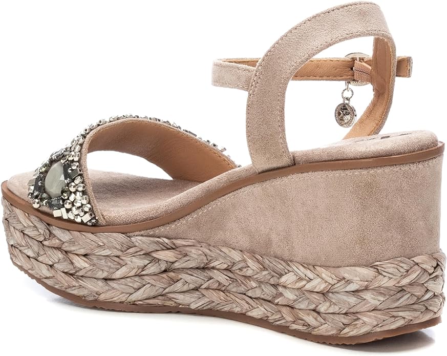 XTI Ladies Wedge Sandals - 142677 Beige