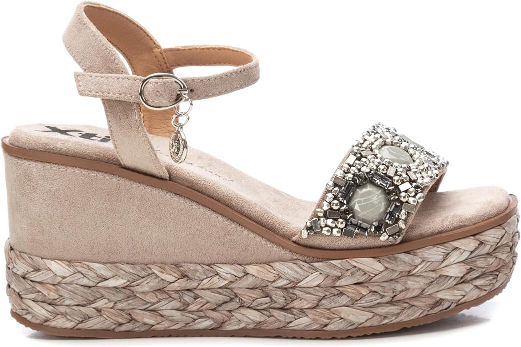 XTI Ladies Wedge Sandals - 142677 Beige