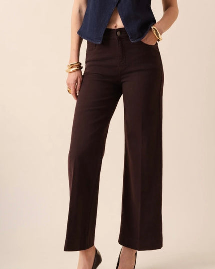 Vienna Wide Leg Jeans - Plum