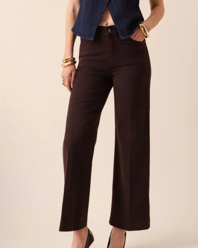 Vienna Wide Leg Jeans - Plum