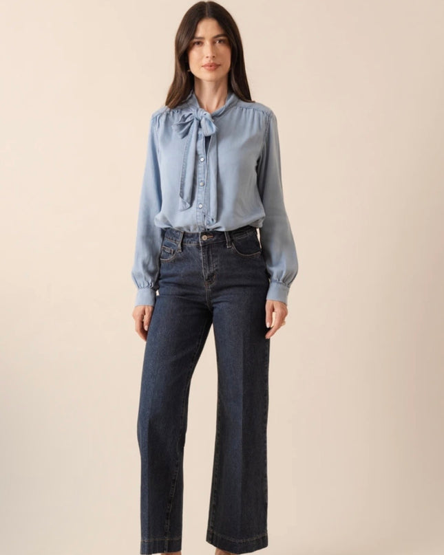 Vienna Wide Leg Jeans - Dark Blue