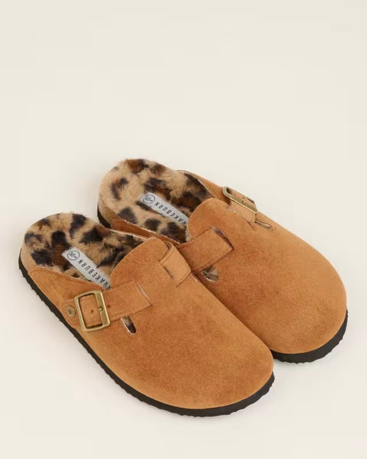 Chestnut Buckle Slipper - Leopard Mix