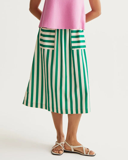 Block Stripe Skirt - Green